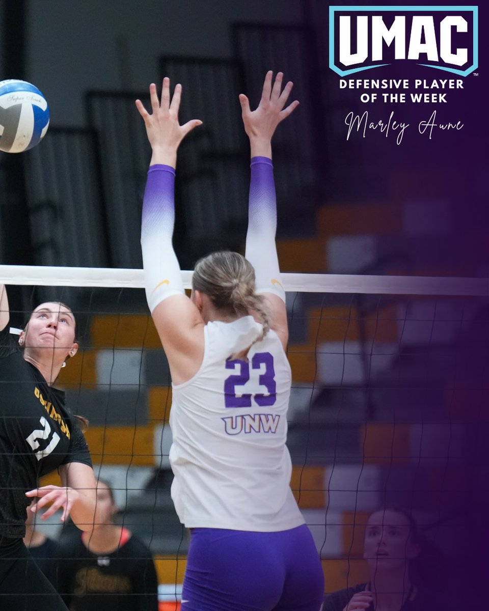 unwvb's tweet photo. Congrats to Marley Aune (UMAC Defensive Player of the Week) and Addeson Jenniges (UMAC Setter of the Week)!
#OneForTheONE | #trail https://t.co/Lz0stLOk3n
