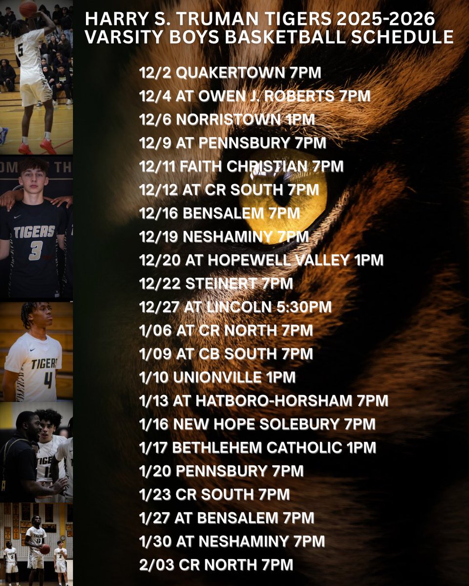Trumanhoops's tweet photo. 2025-2026 Schedule! 🏀🐆 https://t.co/BNcsvPWSV4