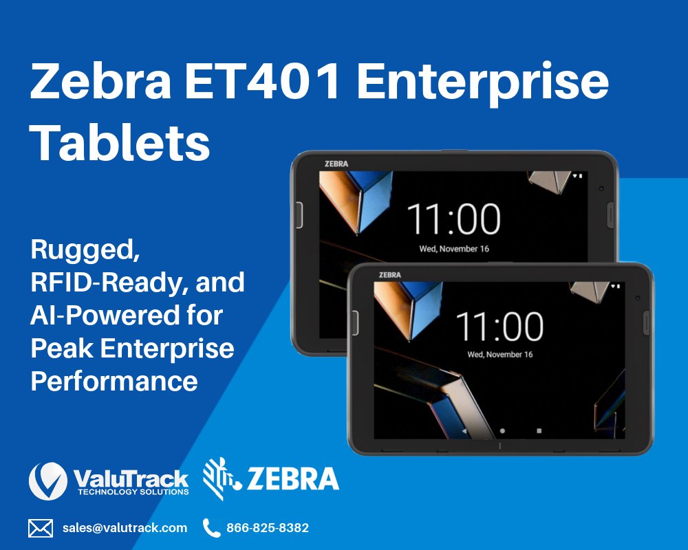 Meet the new <a href="/ZebraTechnology/">Zebra Technologies</a> ET401 Enterprise Tablet — sleek, rugged, and built for the modern workforce. With integrated RFID, AI-powered performance, Wi-Fi 7, and all-day durability, it delivers unmatched durability, connectivity, and intelligence for the toughest workflows.