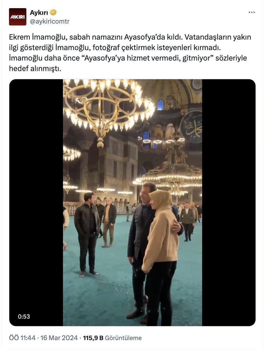 “Ekrem İmamoğlu sabah namazını Ayasofya’da kıldı” haberinin İBB’den fonlanan hesaplara eş zamanlı  paylaştırılan haberlerden biri olduğu iddia edildi.