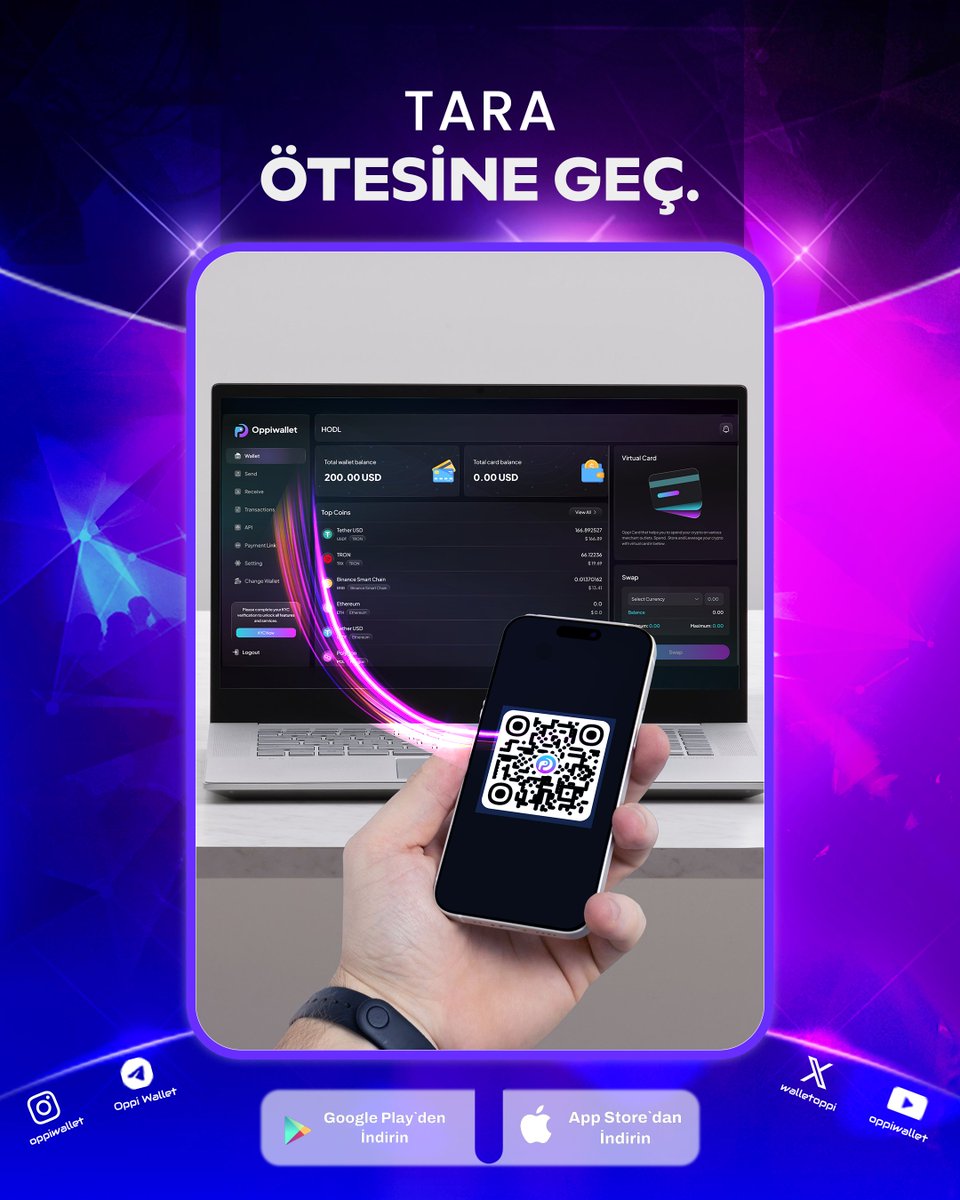 Yeni bir deneyime hazır mısın? 💻

Mobil uygulamadan QR kodunu tara, cüzdanını tarayıcıdan yönet.

🌐 app.oppiwallet.com

#OppiWallet #Browser #CryptoMadeSimple