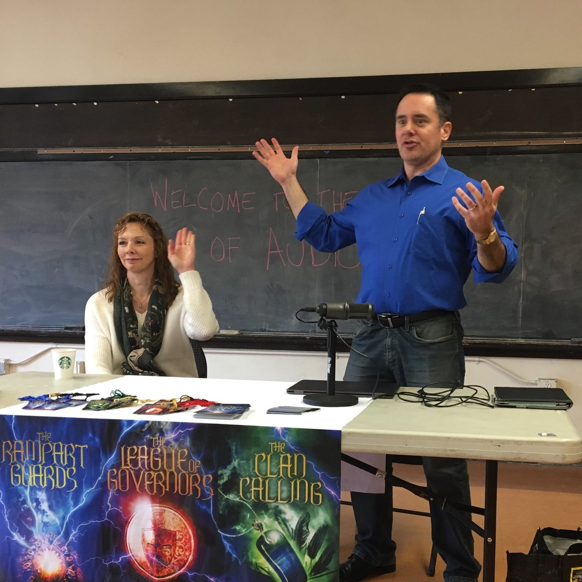 callananVO's tweet photo. Can Jason Lex survive a barrage of life-threatening battles and save humanity? It's "The Rampart Guards," from #bestselling #author @wendymbarnhart (extra credit for doing an #audiobook class w/me). DM me to review this; it's Book 1 in a great YA #fantasy series! @AudibleACX https://t.co/yeunAWUS6E
