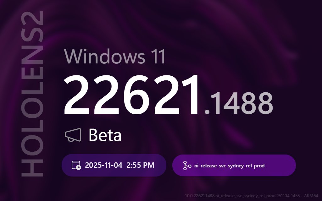 ProtoBuildBot's tweet image. 🔄 👓  New HOLOLENS2 update! 💍 Beta (ARM64)

➡️ Title:
Update Windows Holographic 24H1 for Arm64-based mixed reality devices.

📣 Build Lab Extended:
10.0.22621.1488 (ni_release_svc_sydney_rel_prod.251104-1455)
