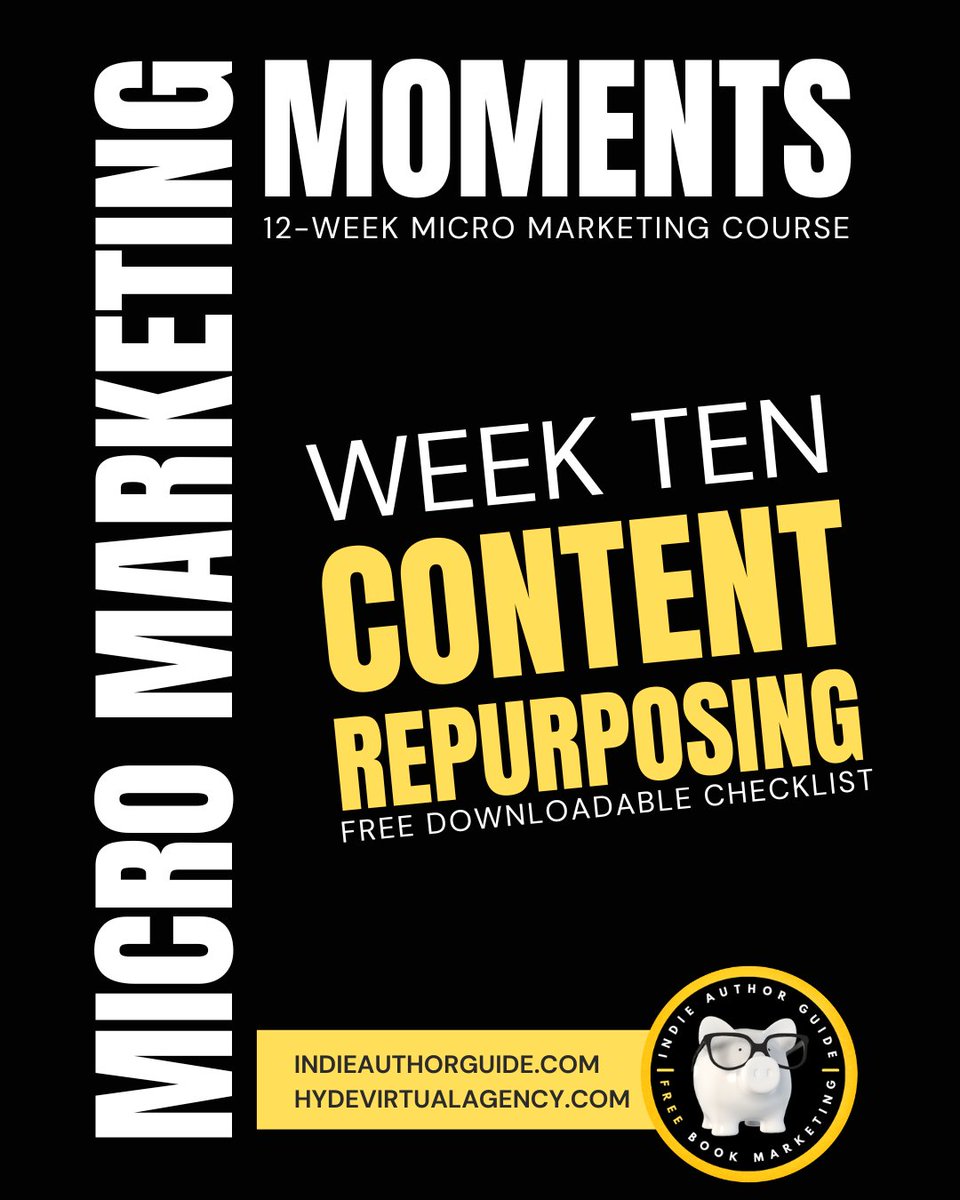 CindyHydeAuthor's tweet image. Busy authors, listen up: One idea = multiple posts.

🌀 Repurpose blog tips into carousels
🎥 Turn long content into reels
📚 Use your own book for captions
🧠 Work smart, not more.

📖 Get the free checklist → indieauthorguide.com
#AuthorMarketing #ContentRepurposing