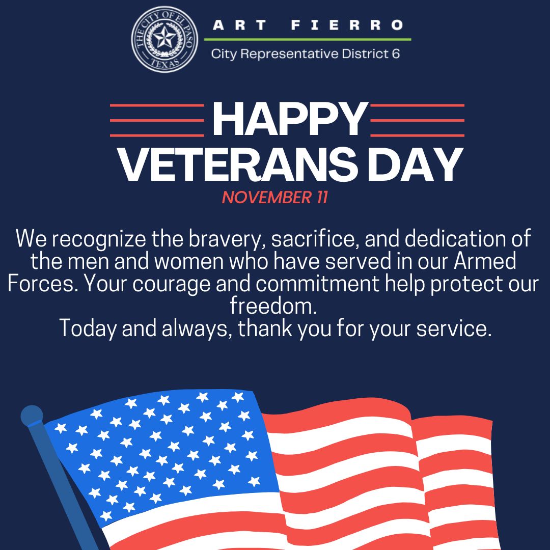 We recognize the bravery, sacrifice, and dedication of the men and women who have served in our Armed Forces. Your courage and commitment help protect our freedom.
 Today and always, thank you for your service.