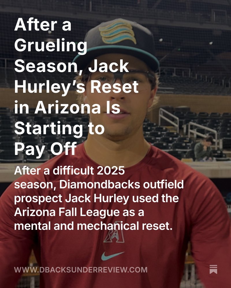 #Dbacks outfield prospect Jack Hurley used the Arizona Fall League to reset after a grueling 2025 season.

I spoke to Hurley about his experience and building confidence going into what will be the most important season of his career. <a href="/DbacksReview/">D-backs Under Review</a> 

🔗: dbacksunderreview.com/p/jack-hurley-…