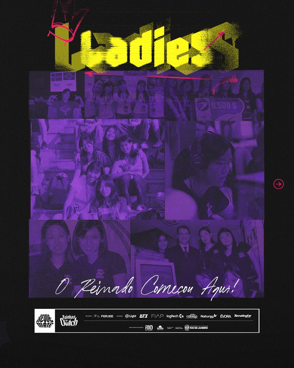 O reinado começou aqui 👑
As lendárias LadieS, vice-campeãs mundiais da ESWC 2004 e 2005, estão de volta!

Pioneiras do CS feminino no Brasil, Dri-K, Lokinha e Cookie vão marcar presença no Xeque-Mate: Rainhas do Clutch x CBCS com um showmatch histórico 🔥

Garanta seu ingresso