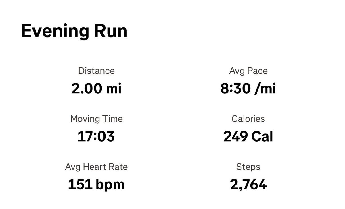 Endurance_Dad's tweet photo. Yesterday’s battle…

11am: “I’m going to crush my workout”

12:30pm: skipped for unexpected work call

2pm: skipped again to cover kid nap, “I’ll go after dinner”

5pm: “damn I don’t want to go”

7pm: showed up and ran 2 shitty miles “you sucked today”

8pm: “but you showed up” https://t.co/0RRymUKsEu