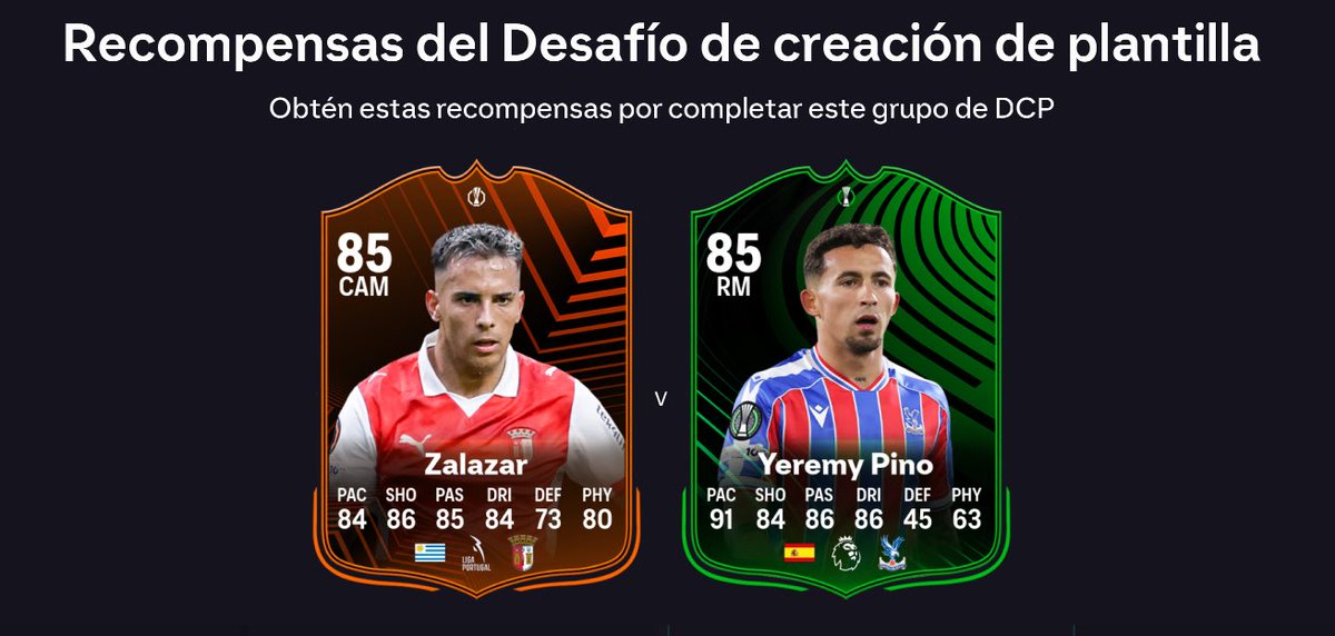 JuniorSintress's tweet photo. 🚨Elección de Primetime: Zalazar o Pino en SBC Disponible✅

⏩Pide: 84, 84 + IF, 85 https://t.co/0wU0fkFpyc