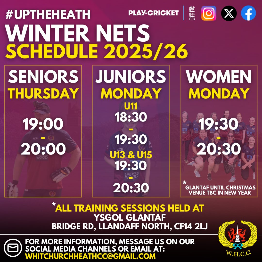 wh_cc's tweet image. A busy winter ahead, including weekly training sessions across all sections of the club! 

👊 Senior training starts Thursday 20th Nov! 

💪 Junior training starts Monday 24th Nov!

🏏 Women’s training has already started!

All details here!👇#UpTheHeath