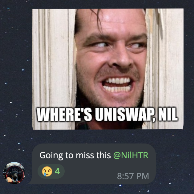 NilWeb3's tweet photo. @trondbjoroy When Uniswap Nil - DONE
When Nanos Nil - Almost DONE

Once the community see whats coming next..

MORE WENS COMING! 😄 https://t.co/OWO0mhugNo