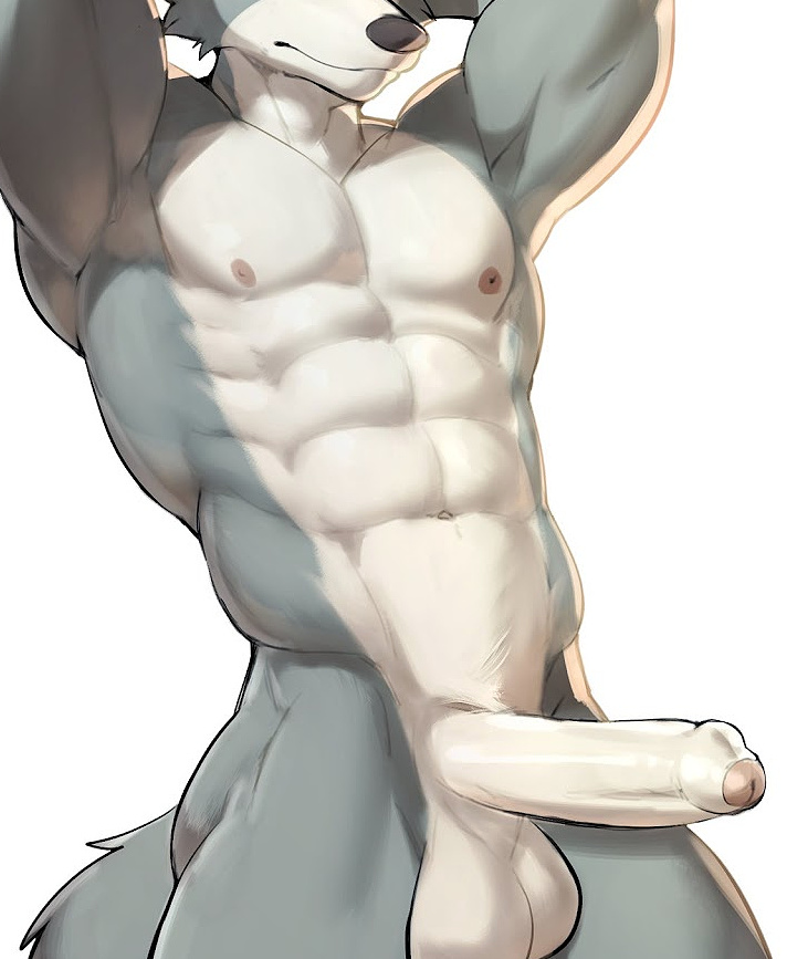 Legoshi quirks his lips. "I...I know it's pretty big, but, uh..."

His cock is fully hard and throbbing. The wolf has been pent-up for days. And it seems the slightest bit of attention has gotten him all-too eager.

"It's...not that big. Right...?"