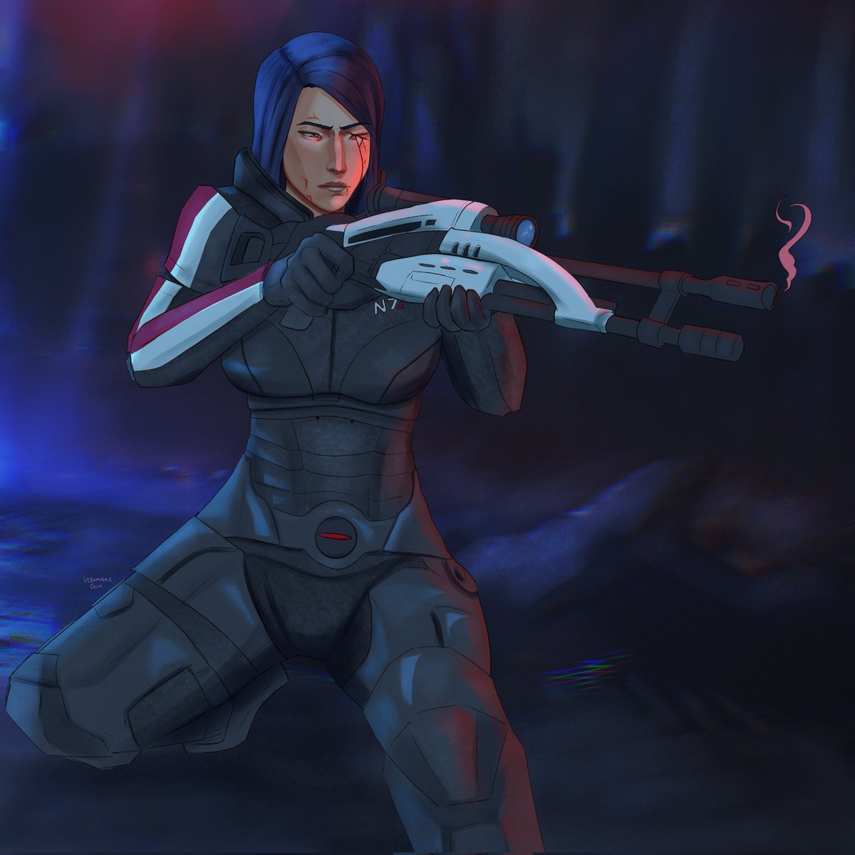 insomniac_gin's tweet photo. Mass Effect AU 
Had to revisit Commander Kiramman again (I'm begging her to let me on every mission)
#caitlynkiramman #arcane https://t.co/74pDPMXFYP