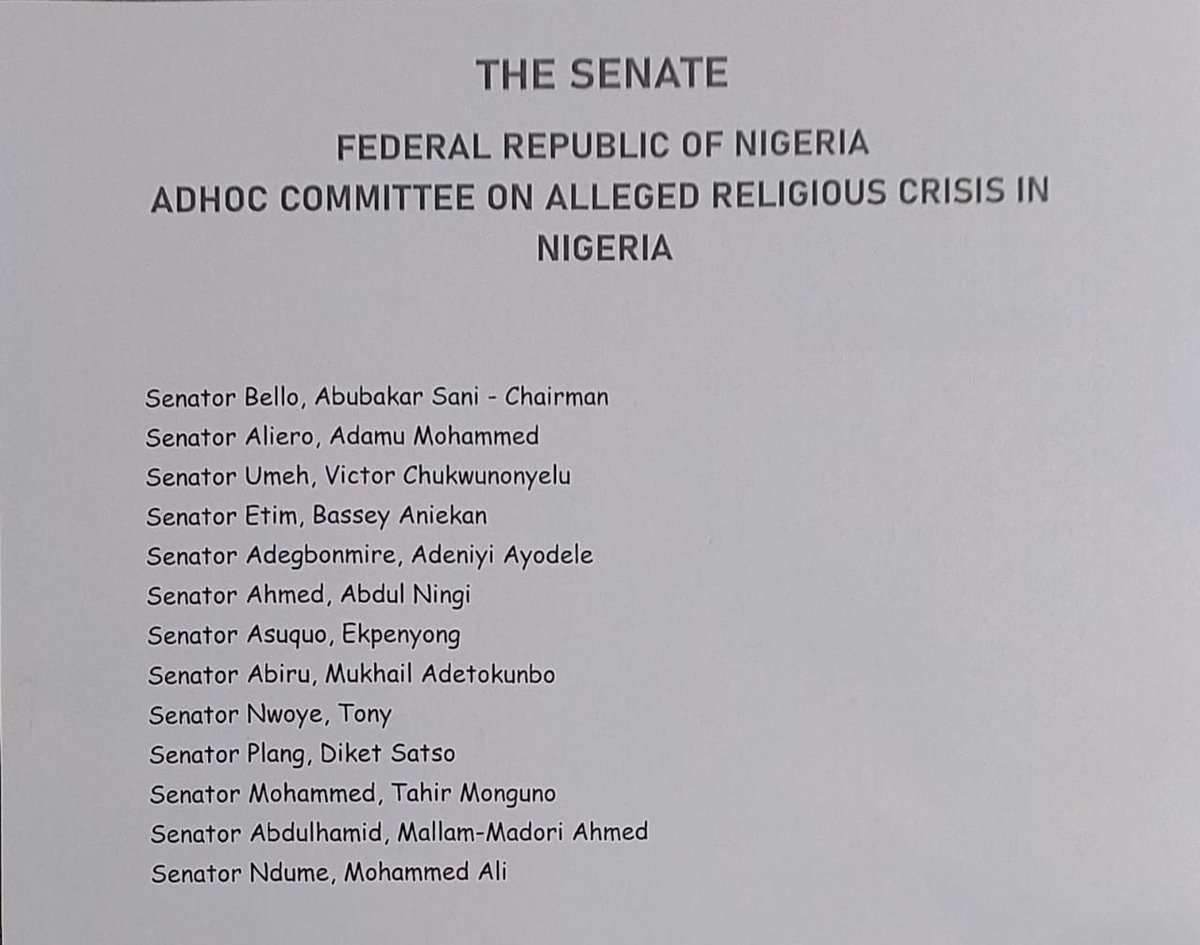 Senator Abubakar Sani Bello Appointed Chairman, Senate Ad-Hoc Committee on Alleged Religious Crisis in Nigeria

Niger North Senator and Chairman, Senate Committee on Foreign Affairs, Distinguished Senator Abubakar Sani Bello, has been appointed by the President of the Senate of
