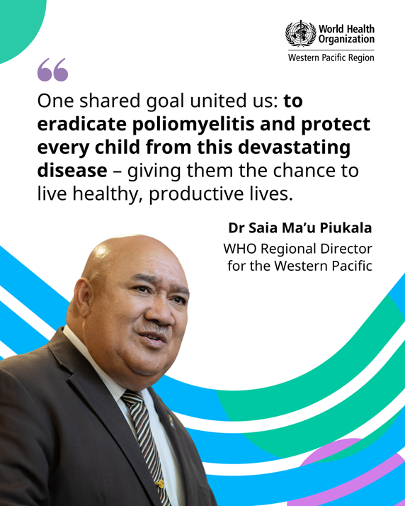 RD_WPRO's tweet photo. We are celebrating a remarkable milestone: 25 years since the WHO Western Pacific Region was declared free of indigenous wild #poliovirus. 
 
That historic declaration was made in Japan during the 6th meeting of the Regional Commission for the Certification (RCC) of #Poliomyelitis Eradication in the Western Pacific, in 2000.

This week, a quarter-century later, the 31st RCC is taking place in Japan - bringing us full circle. 
 
But while we celebrate, we cannot be complacent. 

#Polio is entirely preventable – yet it resurfaces when vigilance falters. 

We must continue to vaccinate every child, everywhere – not only against polio but against all vaccine-preventable diseases. 

My full remarks on this momentous occasion:
https://t.co/fvDIfmS9MH

@WHO @WHOWPRO @WHO_Polio @JeremyFarrar