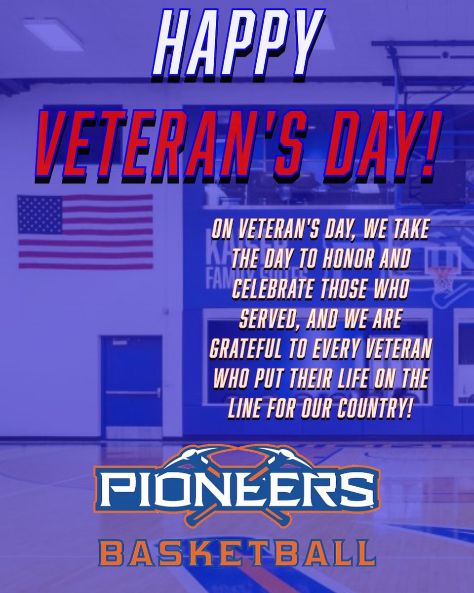 Happy Veteran’s Day from Pioneer Men”s Basketball!