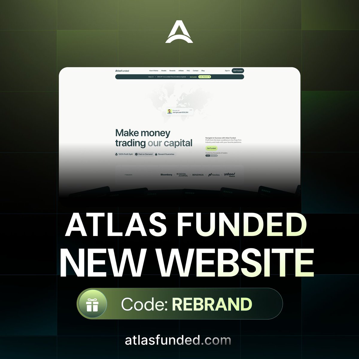 PeterDamian06's tweet image. 🚀 Atlas Funded – Official Rebrand Launch

To celebrate, we’re activating a 35% discount for a limited time.

Use Code: REBRAND

This applies across all evaluations, including Instant and Access accounts.

 Lock in your challenge
checkout.atlasfunded.com/ref/3088