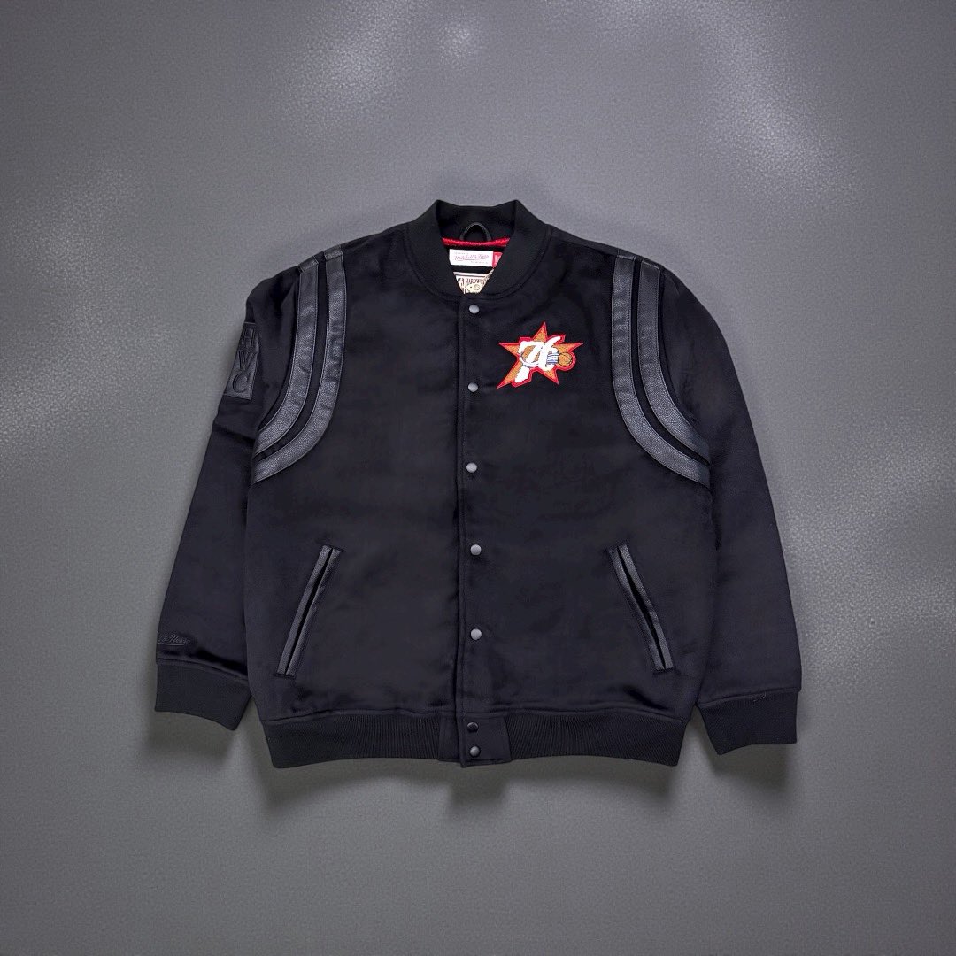 Hardwood Classics <a href="/sixers/">Philadelphia 76ers</a> Walk The Tunnel Varsity Jacket! 🔥