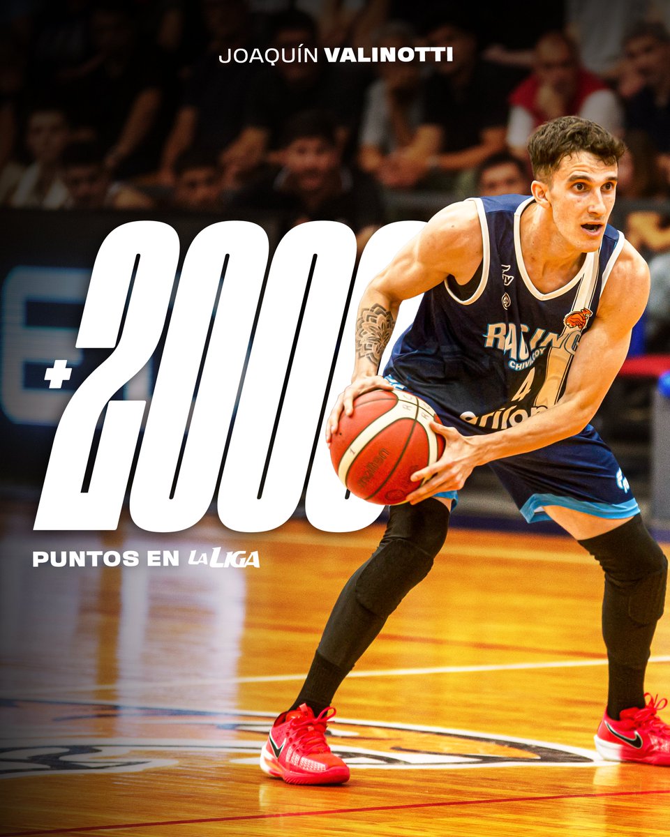 🎉 En el último partido de Racing de Chivilcoy ante Platense, Joaquín Valinotti superó los 2️⃣0️⃣0️⃣0️⃣ puntos en #LaLigaNacional

👏 ¡Felicitaciones, <a href="/Joavalinotti/">Joaquín</a>!