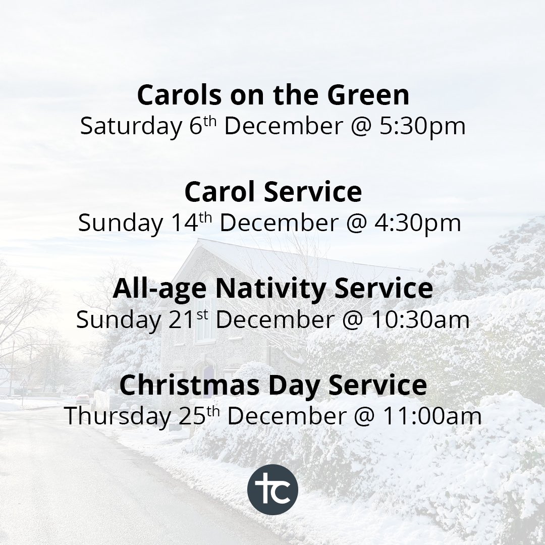 therfieldchapel's tweet photo. Join us at Therfield Chapel this Christmas!

Carols on the Green
Saturday 6th December @ 5:30pm

Carol Service
Sunday 14th December @ 4:30pm

All-age Nativity Service
Sunday 21st December @ 10:30am

Christmas Day Service
Thursday 25th December @ 11:00am https://t.co/9Kk6bHLPVs