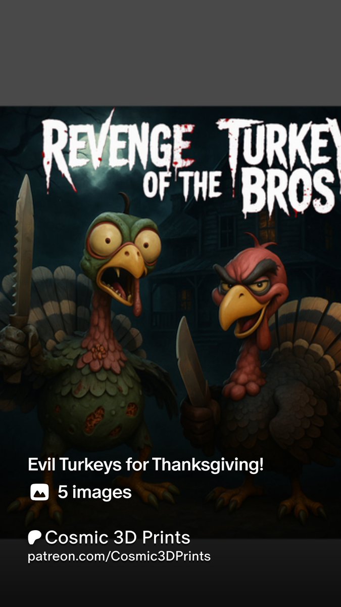 Cosmic_Prints's tweet photo. Evil turkeys! Only on Makerworld!

https://t.co/TcDgJQCx4m https://t.co/rsvOXhe5gL