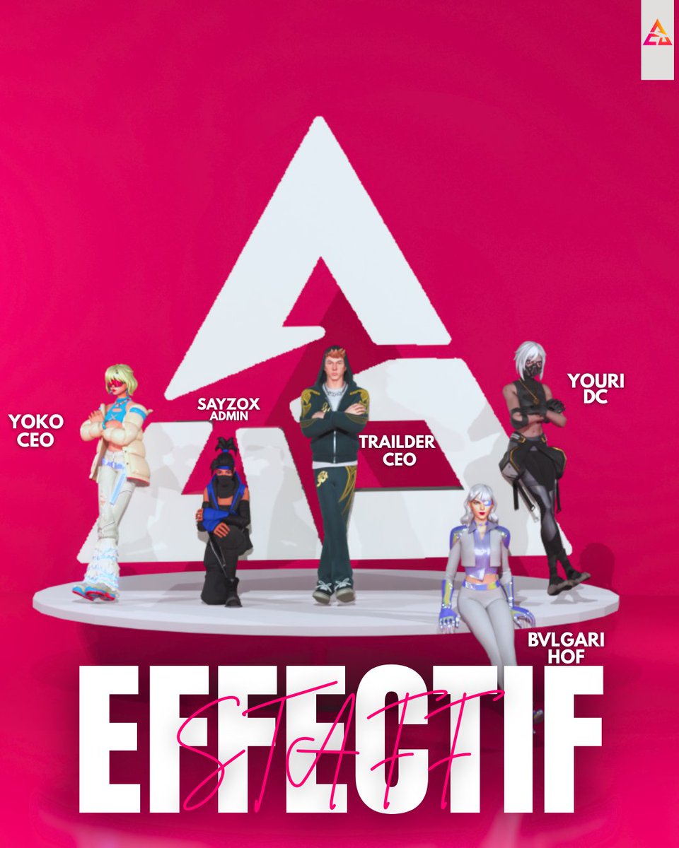 vulcanesport1's tweet image. PRÉSENTATION EFFECTIF STAFF

• CEO : @ceoyoko12 &amp;amp; @strailder14813
• Directeur Communication : @Isox_83e
• Head of Fortnite : @Bvlgari____
• Administrateur : @VLC_Sayzox