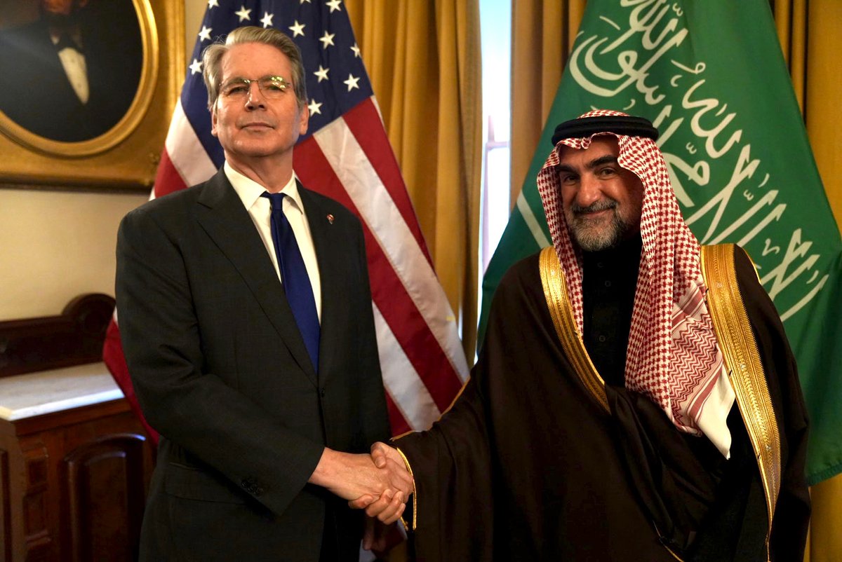 I enjoyed welcoming His Excellency Yasir Al-Rumayyan and his <a href="/PIFSaudi/">صندوق الاستثمارات العامة</a> team to the Treasury Department yesterday. We discussed opportunities for Saudi Arabia’s Public Investment Fund to boost significant investment into America, fostering economic growth and building long-lasting