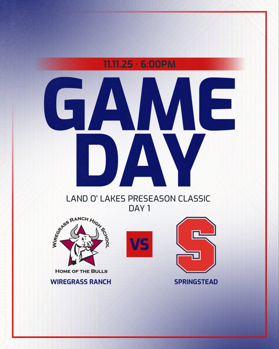 GAME DAY!!! Your <a href="/steadhoops/">Springstead Boys Basketball</a> kick off the preseason heading down the road to play <a href="/Wiregrassbball/">Wiregrass basketball</a> in the <a href="/LOLHSBoysBball/">LOLHS Boys Basketball</a> preseason classic. Game tips at 6pm. Come out and support!!! @springstead_ath #steadlife