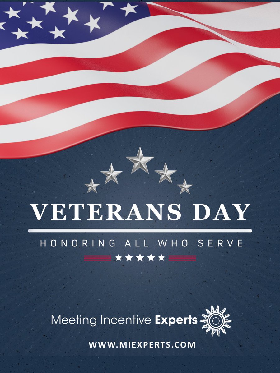 Thank you for dedicating your life to serving our country. We owe our freedom to you. #HappyVeteransDay #CMP #MICE #MPI #PCMA #SITE #FICP #MeetingProfs #EventPlanning #EventProfs #EventTech #MeetingPlanners #incentiveplanners #incentives