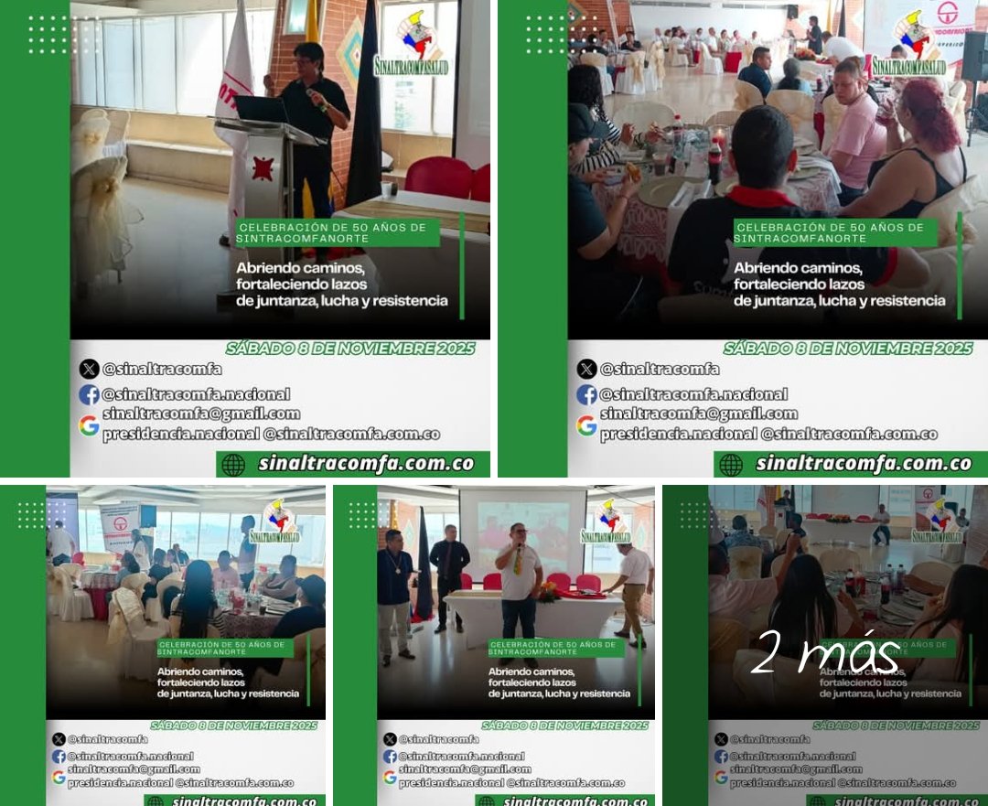 Abrir camino,fortalecer juntanza,lucha y resistencia
Celebrarjunto a SINTRACOMFANORTE 50 añosde historia y unidad.Desde SINALTRACOMFASALUD acompañamos tejiendo lazos solidarios,fortaleciendo derechos de trabajador #NosMantenemosEnPie #TuSindicato
 #sindicalizarseeslaalternativa