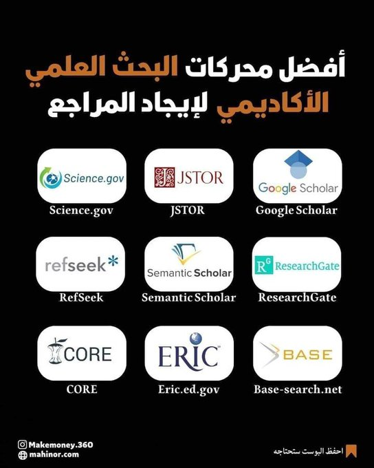 afkarRES's tweet image. أفضل محركات البحث الأكاديمي

👇👇