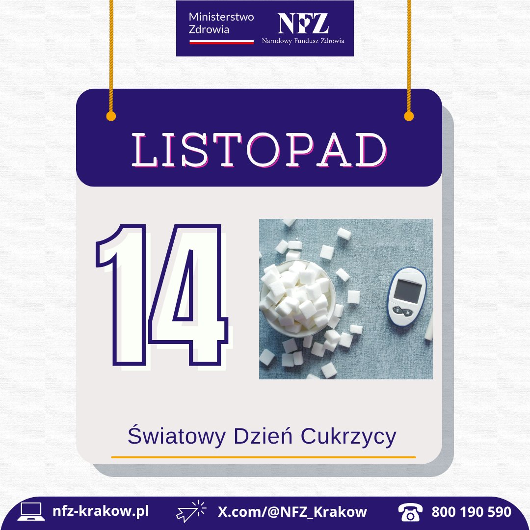 📆 14 listopada | 🌐Dzień Cukrzycy

W 🇵🇱 na cukrzycę chorują ponad 3 mln osób.

Najczęściej lekarze rozpoznają cukrzycę typu II.

W #profilaktyka i leczeniu cukrzycy ważną rolę odgrywa aktywność fizyczna i zdrowa dieta.

W ułożeniu zbilansowanego menu pomoże serwis #DietyNFZ.