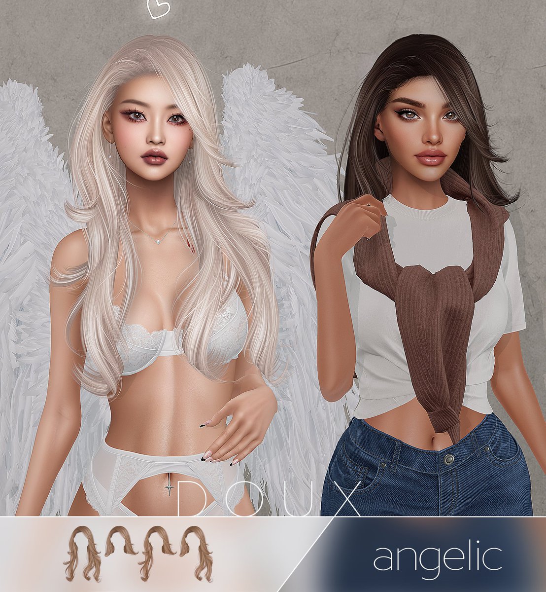 ✨ DOUX ANGELIC HAIRSTYLE✨ releasing 11/12 at ACCESS EVENT. 
Bouncy+ Voluminous + Soft Glam....She’s Giving Runway. 

maps.secondlife.com/secondlife/ACC…