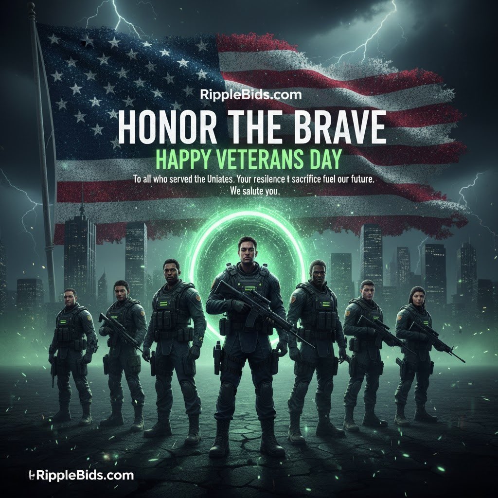 RippleVerseInc's tweet photo. Today we honor the brave men and women who have served and sacrificed for our country.

Your courage, commitment, and dedication inspire everything we stand for freedom, innovation, and resilience.

From all of us at @RippleBids, 
thank you 
for your service.

If it wasn’t for you we wouldn’t have the freedom that we have today! 

#VeteransDay #RippleBids #HonorAndRespect