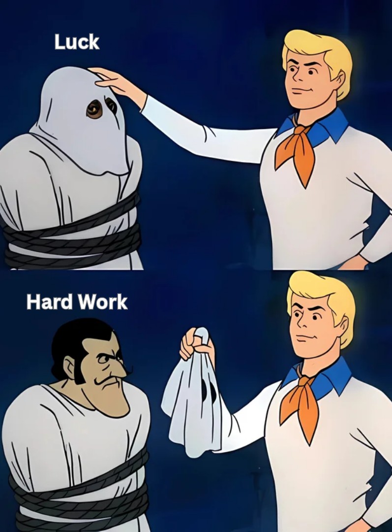 T_Copywriting's tweet photo. Luck is what you see looking from the outside,

But behind the scenes hard work is the determining factor.

Luck is but an illusion and cover for unseen hard work. https://t.co/njMC1Lkgx7