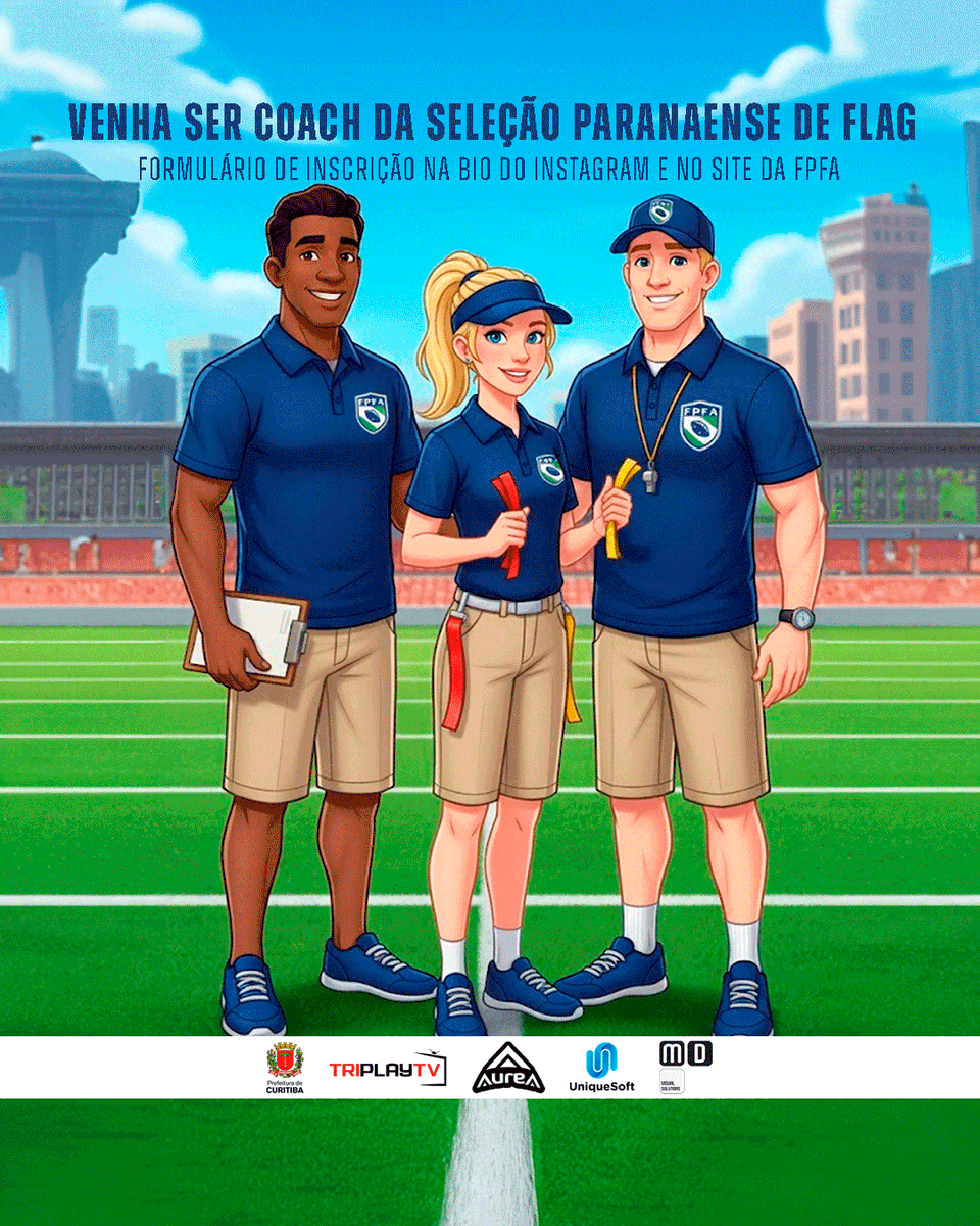 Se você é coach (técnico) ou tem interesse em ser coach da Seleção Paranaense de Flag Football, preencha o formulário

fpfa.com.br/flag/formulari…

Não esqueça de nenhuma informação e boa sorte!

Inscrições até o dia 25/11/2025