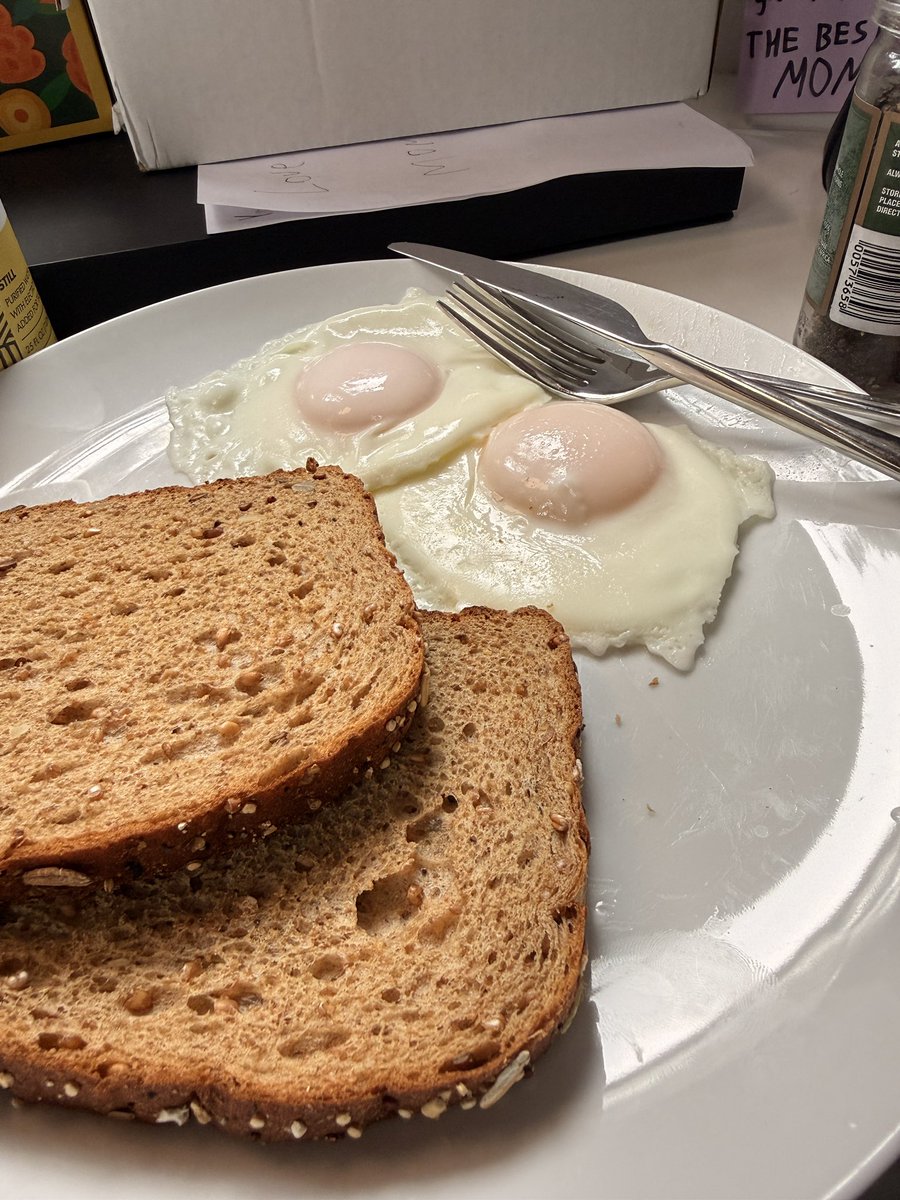 My kiddo made me perfect fried eggs and delivered them during a long zoom meeting and I’m the luckie