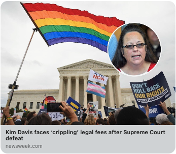You're missing the point on Kim Davis.
The SC is not cementing Obergefell. They are choosing NOT