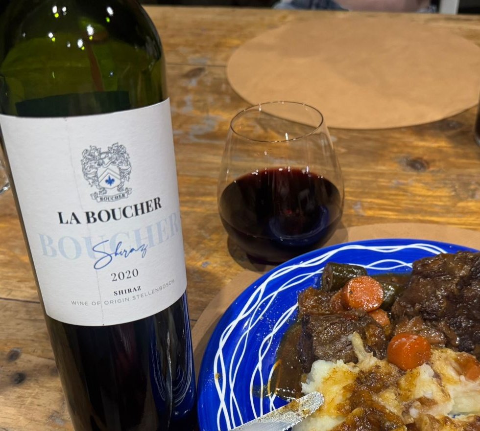 LaBoucher's tweet photo. It's a perfect pairing tonight in Rustenburg. Oxtail with our 2020 Shiraz. πΆπ·π #LaBoucherAllTheWay #LaboucherWines #thinkquality #DrinkStellenbosch https://t.co/X8B5uscaxs