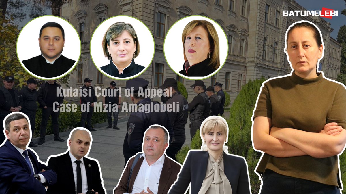 🔴 Key Points from Mzia Amaglobeli’s Appellate Court Hearing 

▶️batumelebi.netgazeti.ge/articles-in-en… 

At the end of the session, the court set the dates for the next hearings - closing arguments - for November 14 at 14:00 and November 18 at 13:00.

#FreeMzia #RepressionsInGeorgia