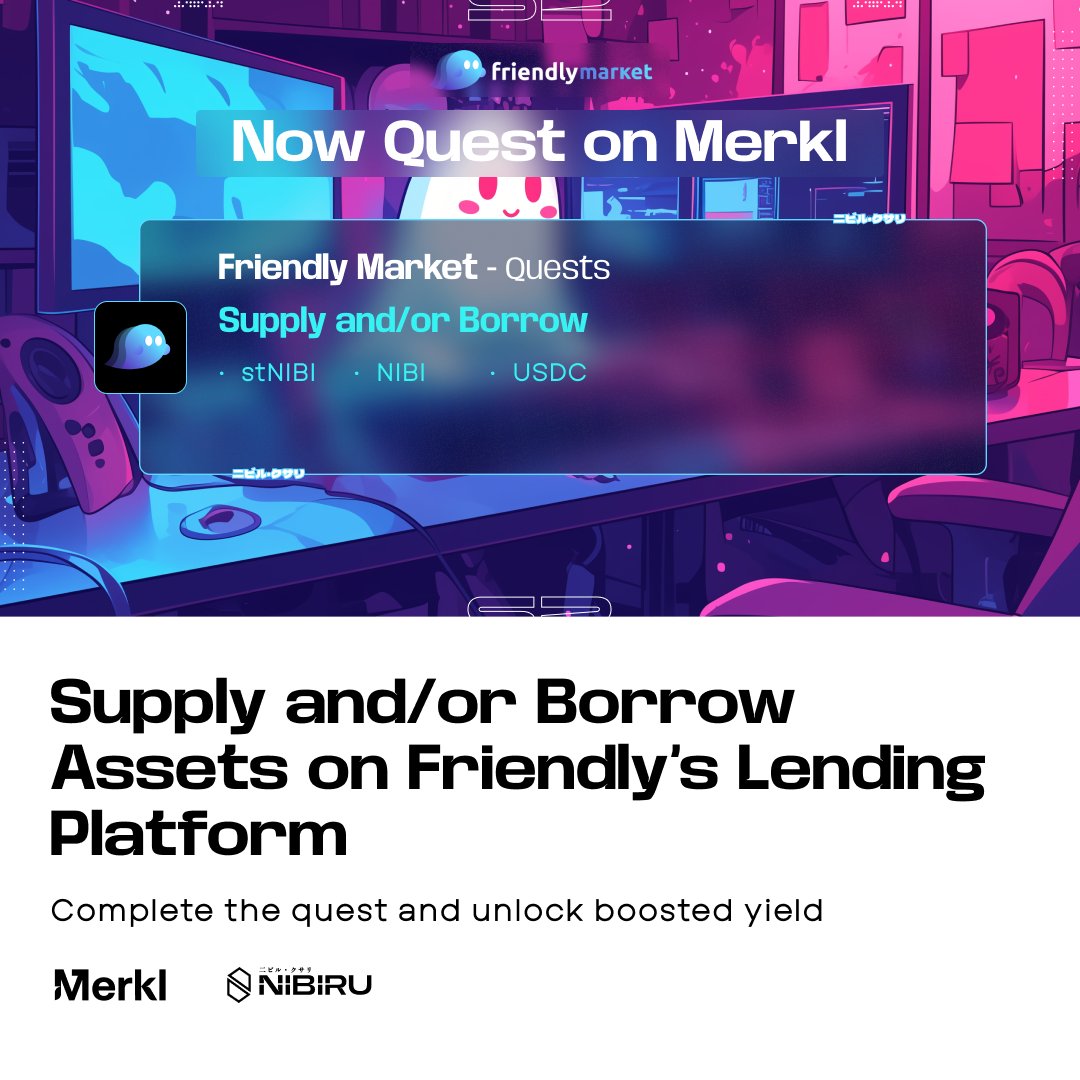 Looking to amplify yield on Nibiru? Try a looping strategy.
You supply an asset as collateral, borrow against it, and re-supply the borrowed asset to grow your total position. You can do so with stNIBI, NIBI, or USDC on <a href="/friendlymarkets/">Friendly Market</a>.