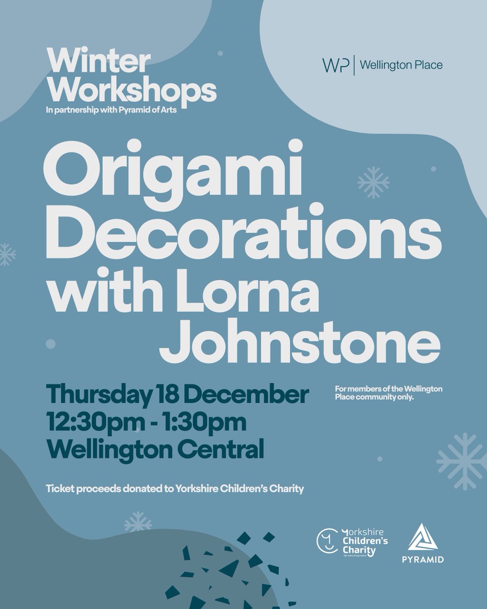 Get to know our upcoming Winter Workshops! ❄️ 

This year we’re hosting crafting workshops to support <a href="/YCCharity/">Yorkshire Children's Charity</a>, a local charity which works tirelessly to make life better for thousands of children across Yorkshire. 

Find out more here 👉wellingtonplace.co.uk/events/ 

#Fundraising