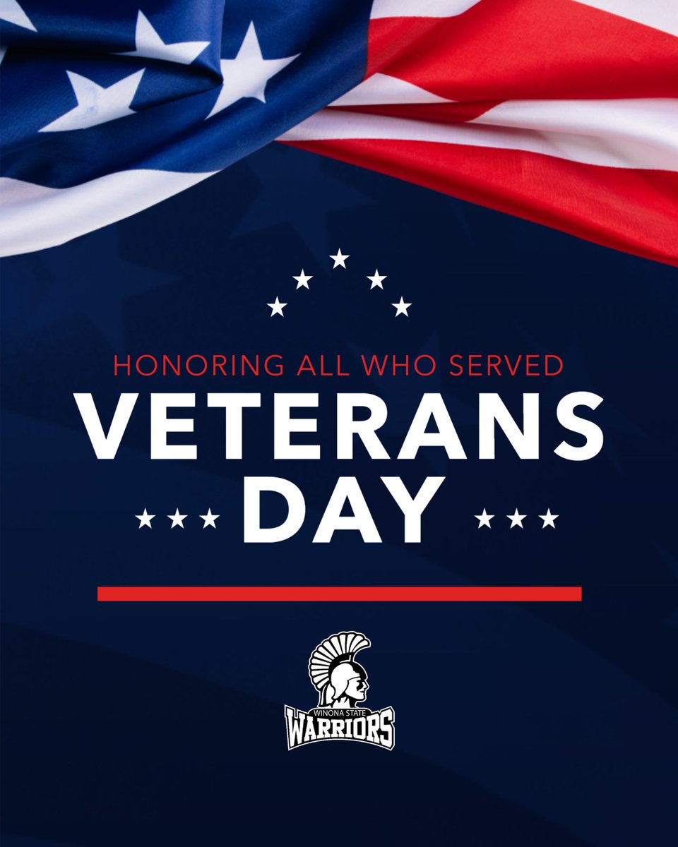 Winona State Athletics honors all who served. Thank you, veterans.