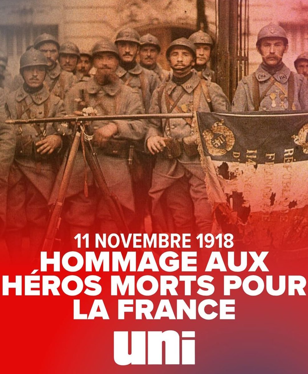 🇫🇷 En ce jour de mémoire nationale, l’UNI rend hommage à tous ceux qui sont tombés pour la France.

Leur courage, leur devoir et leur amour de la patrie demeurent un exemple pour chaque génération.

Honneur à nos héros, gloire à la France 🔴⚪️
