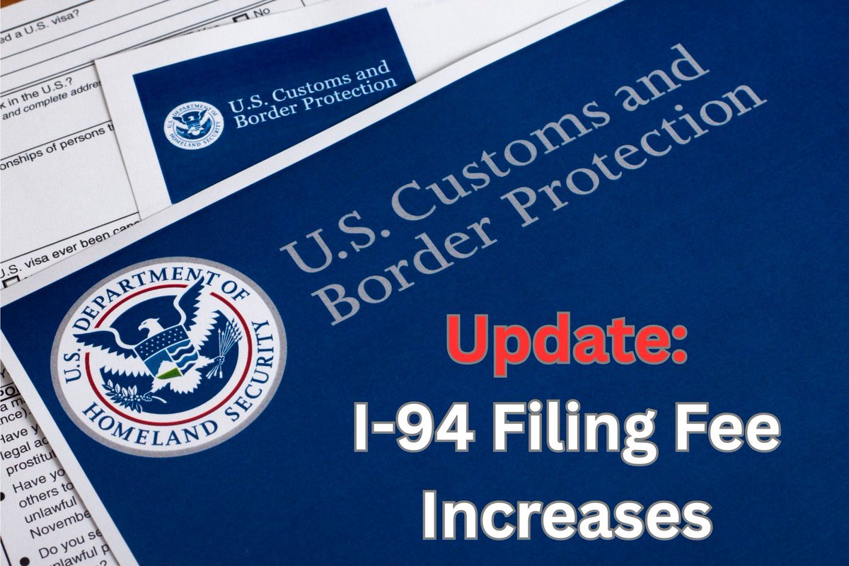 I-94 Fee Increased Sept. 30, 2025: The “One Big Beautiful Bill Act” increased the filing fee required for USCBP to issue an I-94 record at land border ports-of-entry (POE) from $6 to $30. How will this fee change impact TN visa workers? bdzlaw.com/nafta-tn-blog/…