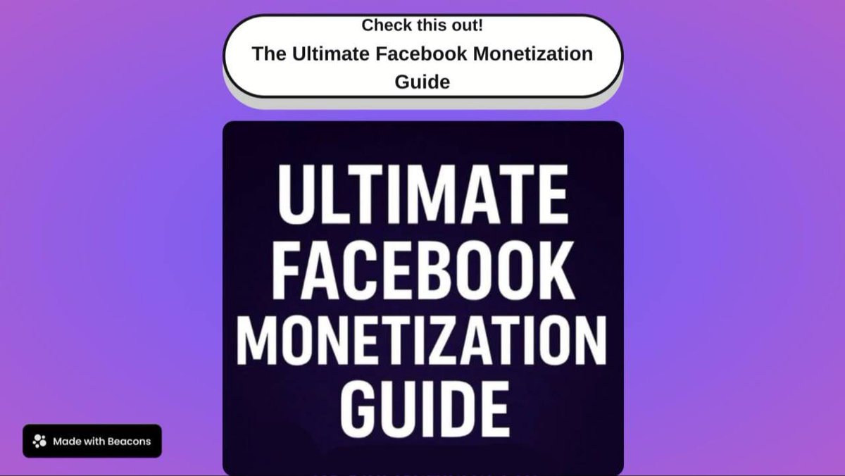 VipLiveAlerts's tweet image. The Ultimate Facebook Monetization Guide

By VipLiveAlerts-Pro

💵 Price: $20 | Proven Steps to Make Money on Facebook Fast

PayPal 🔗 
paypal.com/ncp/payment/RE…

Beacon’s 🔗 
shop.beacons.ai/viplivealerts/…

#FacebookMonetization #MakeMoneyOnline #SocialMediaSuccess #VipLiveAlertsPro