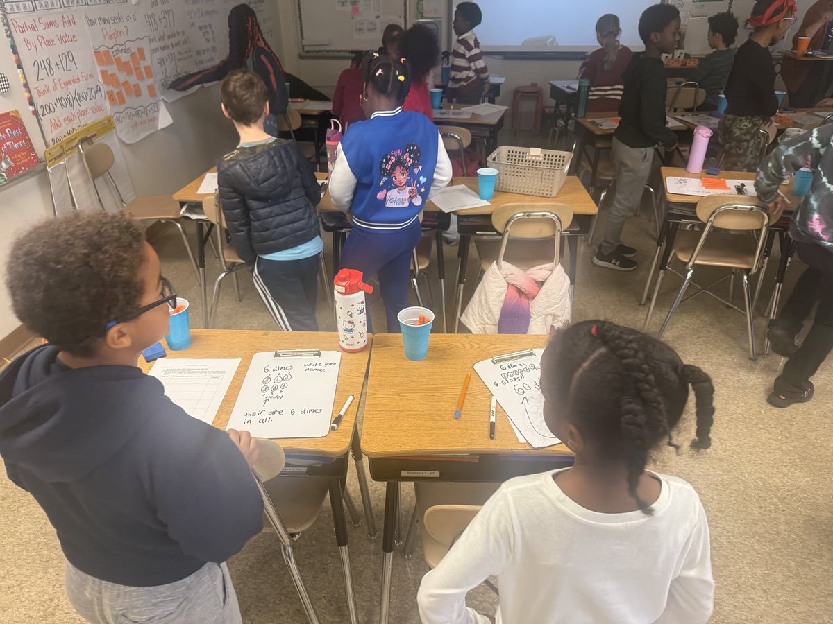 3rd graders are on a math gallery walk!