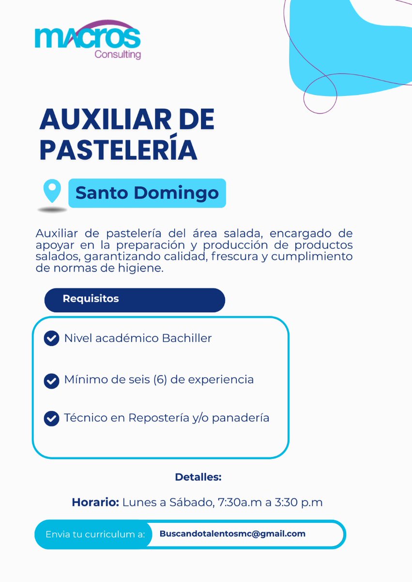 Macrosrd's tweet photo. Postulate a través de: Buscandotalentosmc@gmail.com https://t.co/tUN6MuKuKE