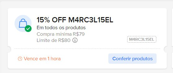 CUPOM MERCADO LIVRE 

🎟 15% OFF em compras acima de R$79 (limitado a R$80): 
 CUPOM: M4RC3L15EL

🎟 15% OFF em compras acima de R$79 (limitado a R$80): 
 CUPOM: 3NCNTR1W

🔗 RESGATE AQUI:  mercadolivre.com/sec/12DfJkq