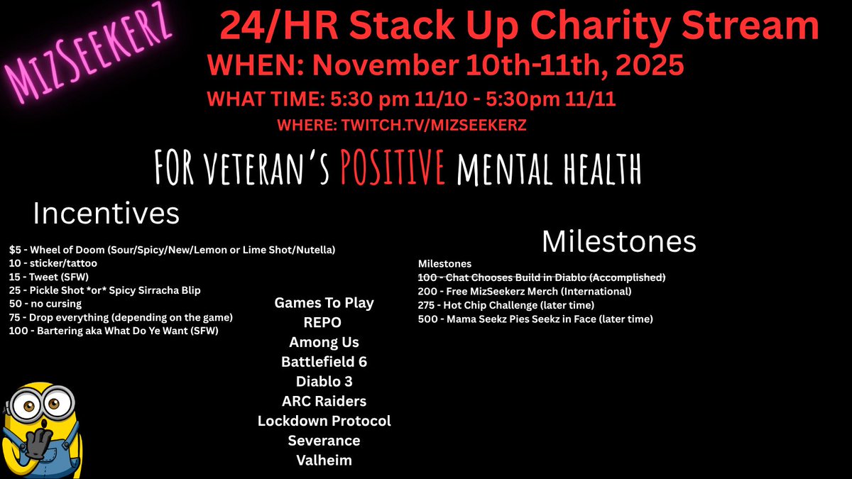 TheNovaKayy's tweet image. Y'ALL! we just help @MizSeekerz hit her SECOND goal! we are getting closer to her third goal of $1500 with about 4.5hrs left! come stop by and hang out! Help her reach her goal for Stack up! 

twitch.tv/mizseekerz?no-…